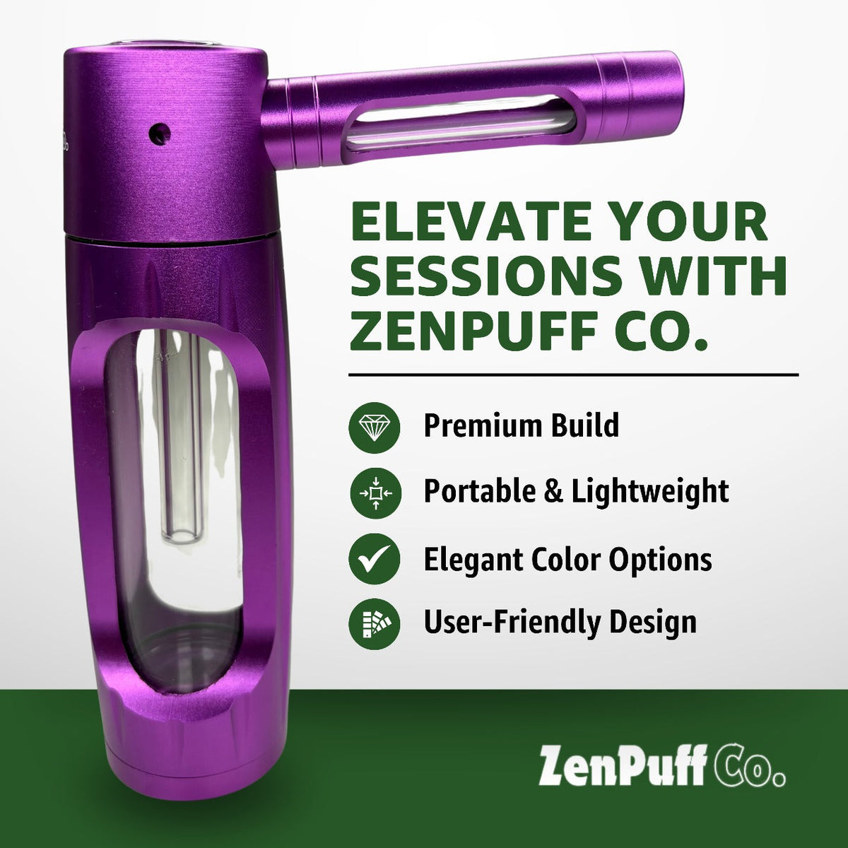 Zenpuff Co Luxury Aluminum/Glass Water Bottle VIP