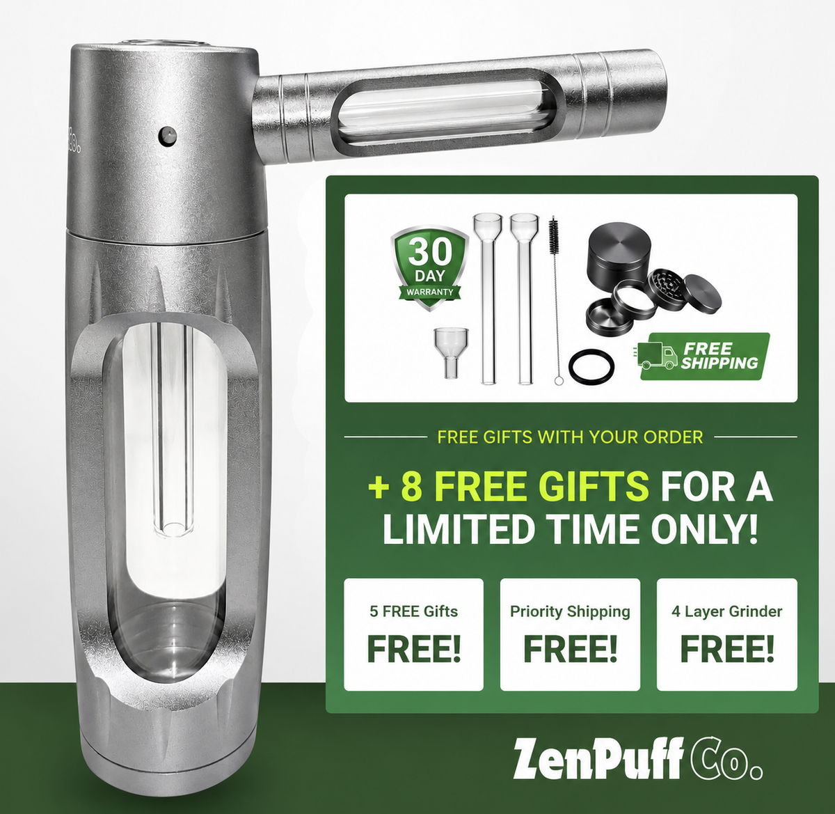 Zenpuff Co.™ Premium Glass & Aluminum Water Bottle